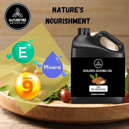 Naturevibe Botanicals Jojoba Oil 32 Ounces | 100% Pure and Natural | Great for Skin Care and Hair Care