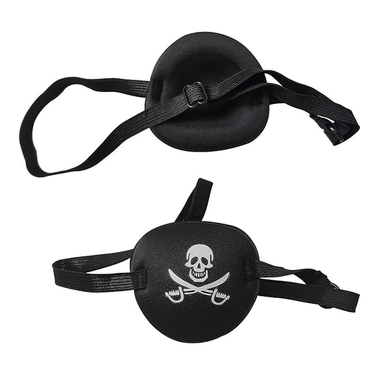 Black Single Eye Mask, Pirate Skull Crossbone Eye Patch,Adjustable 3D Eye Patch for Adult and Kid (Pirates Design)