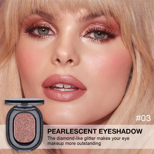 Eye shadow low saturation delicate long-lasting eye shadow palette, Monochrome Glittler Eyeshadow, pressed glitter eyeshadow, Glittle Pressed Powder Single Vegan Eyeshadow, (02 Glittle Brown)