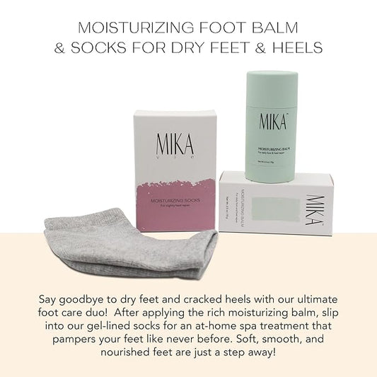 Foot Balm & Foot Socks | Moisturizing Foot Balm for Dry Cracked Feet, Urea Cream & Foot Moisturizer, Foot Balm Softens & Exfoliates Skin
