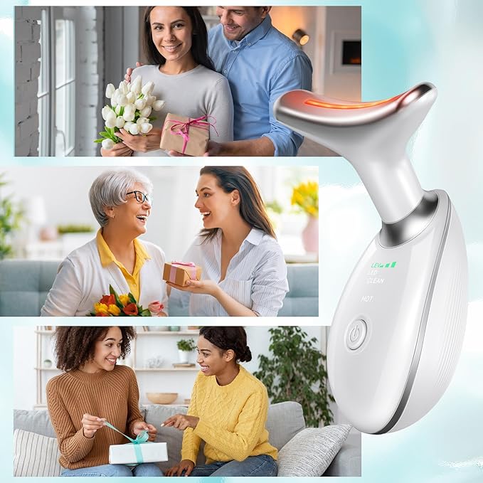 Oriflame Neck and Face Massager, Face Roller, Face Sculpting Skin Care Tool, Improve, Firm, Tightening and Smooth 3 Modes, White