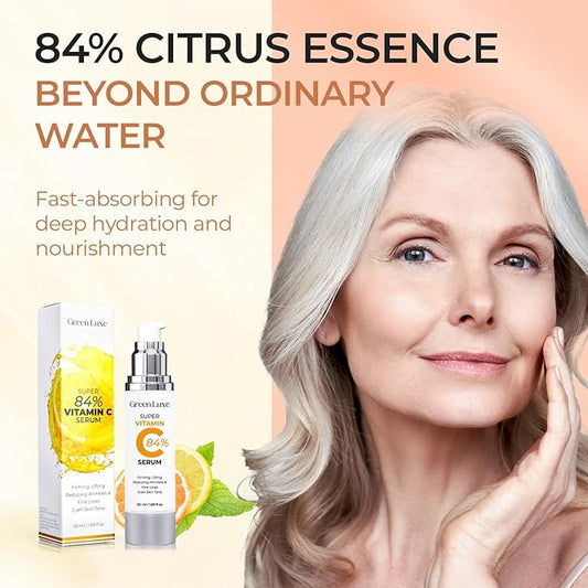 Super Vitamin C Serum for Women Mature Skin- Hydrating Anti-Aging with Vitamin C Caffeine - Facial Skin Care Over 50 60 70, Firming, Lifting, Smoothing 1.69 fl oz