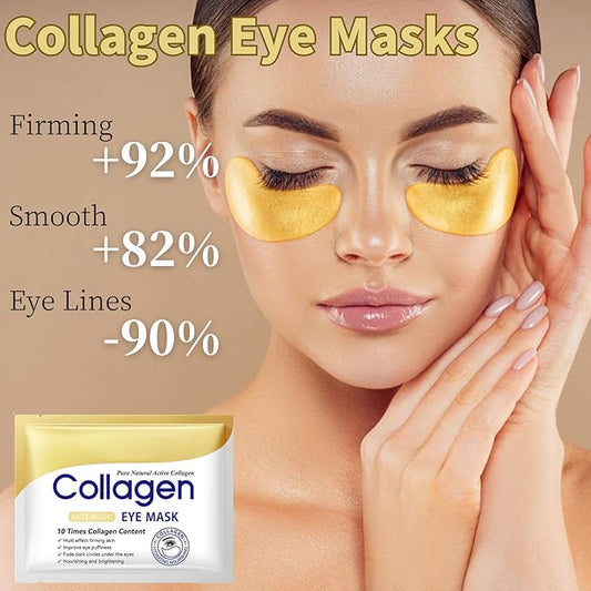 Collagen Eye Cream Anti Aging & 7PCS Eye Masks - eye Cream for Puffiness and Bags Under Eyes - Under eye cream for Da-rk Cir-cl-es - Nourishing & Firming Eye Mask - Eye Bags Treatment for Women
