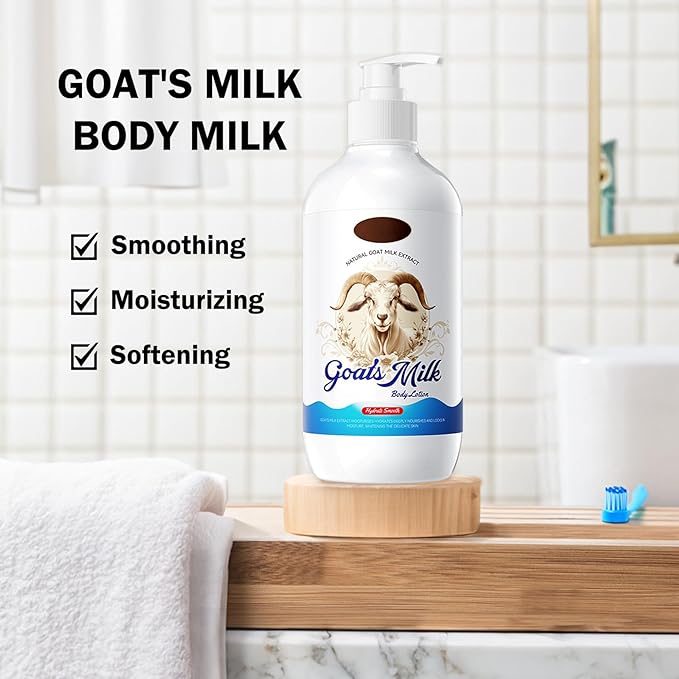 Goat Milk Body Lotion,Hydrating Body Lotion for Dry Skin,Body Care Moisturizer,Moisturizing Body Cream for Women and Men,All Skin Type,Nourishing Cream, 17.5 fl oz