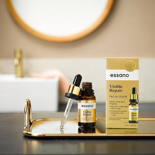Essano Visible Repair Elixir Face Serum, Face Oil Vitamin C Serum, Supports Anti Aging, Appearance of Fine Lines, Wrinkles, Cruelty Free, 20ml