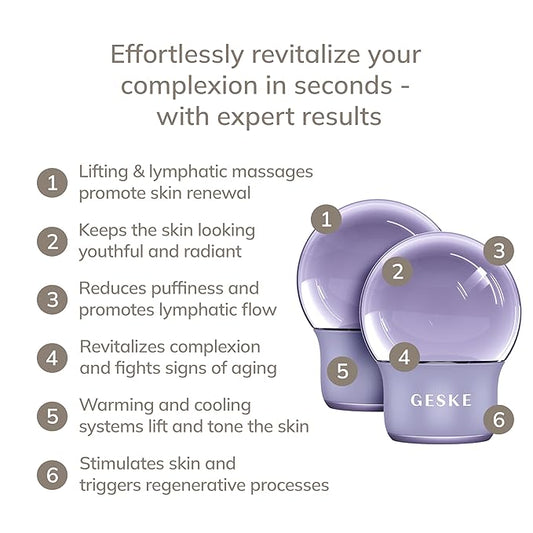 SmartAppGuided™ Cool & Warm Face & Body Massager | 7 in 1 | Multifunctional Massager | Face & Body | Battery-free Cooling & Warming | Firms, Relaxes & De-Puffs Skin | Globular Design