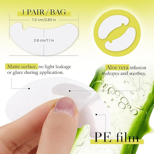 LASHVIEW 100 Pairs Under Eye Pads Eyelash Extension 100% Natural Hydrogel Patch Lash Gel Pad for Extensions supplies Beauty Eyelash Extension Tools