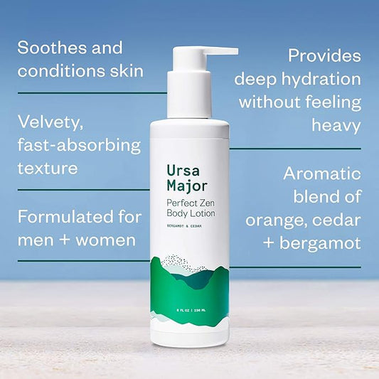 Ursa Major Natural Body Lotion | Vegan and Cruelty-Free | Moisturizes, Soothes and Hydrates Skin | Formulated for Men & Women | 8 ounces