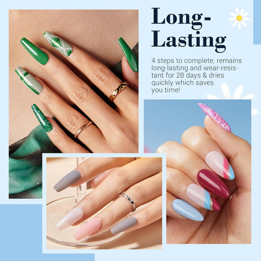 AZUREBEAUTY Dip Powder Nail Kit Starter Spring Summer Blue Red Green Glitter 31 Pcs 20 Colors Dipping Powder Liquid Set with Top/Base Coat Activator for French Nails Art DIY Salon Gift