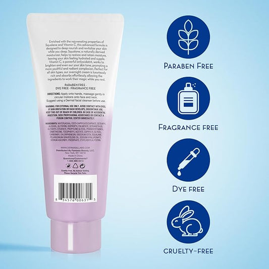 Dermasil Night Cream 3-Pack – Anti-Aging Face Moisturizer with Squalane, Hyaluronic Acid, Vitamin C, and Vitamin E, 2 Oz Ea