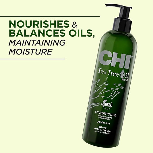CHI Tea Tree Oil Conditioner, Refreshing, Lightweight Conditioner For Nourishing & Rejuvenating Hair, Sulfate, Paraben, & Cruelty-Free, 11.5 Oz