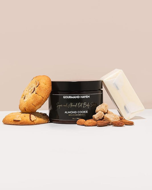 Sugar and Almond Oil Body Scrub - Gentle Moisturizing Body Exfoliation - Made with Coconut, Almond, and Jojoba Oils and Shea Butter