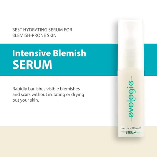 Evologie Intensive Blemish Serum - Hydrating and Lightweight Serum - Face Serum That Manages Breakouts and Reduce Pimple Marks - Safe on Sensitive Skin - Ideal For Teens, Men & Women, 0.5 oz
