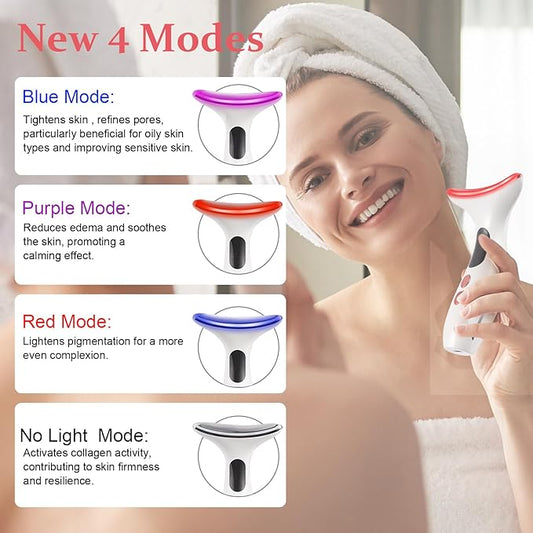 Face and Neck Massager for Skin Care,Multifunctional Electric Sculpting Tool Beauty Device for Home Use Enhanced with Triple Action Thermal and Vibration Technologies for Face Neck Shoulder Care