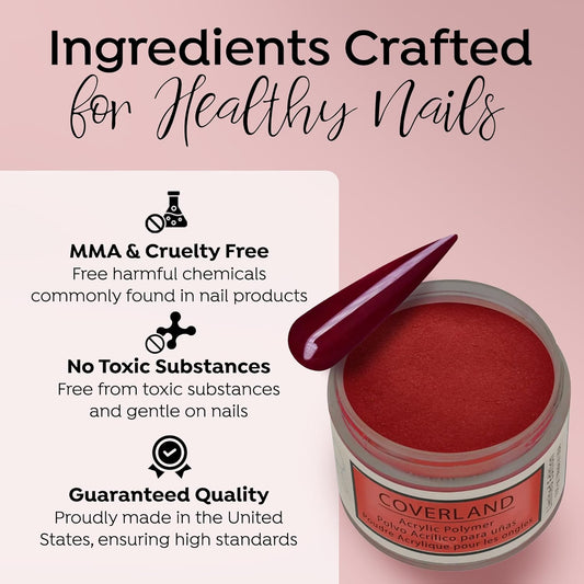 Tones Coverland Acrylic Powder | Show Off | 1.5 Oz | Limited Edition for Nail Design | Sculpting | Masking Bed Imperfections | Professional Supplies