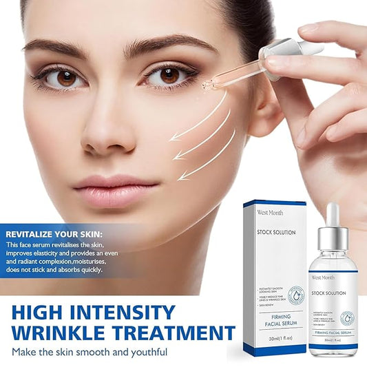 West Month Firming Facial Serum, Skincare Stock Solution, Stock Solution Facial Serum, Reduce Fine Lines Skin-Smooth Looking Skin, Deep Wrinkle Repair Serum, Suitable for All Skin Types(2PCS)
