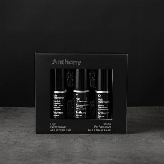 Anthony High-Performance Trio Kit – Eye Cream (0.5 Fl Oz), Vitamin C Facial Serum (0.5 Fl Oz), and Vitamin A Hydrating Facial Lotion (0.5 Fl Oz) – Anti-Aging Skincare for All Skin Types