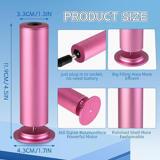 Dermave Electric Foot Callus Remover, Electric Foot Callus Remover, Callus Remover for Feet - Foot Filer with 60pcs Sanding Discs for Dead Cracked Skin, Men/Women (Pink)