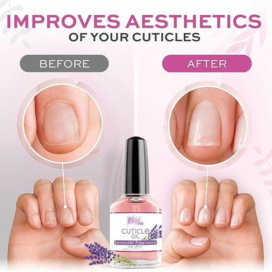 Pics Nails Professional Cuticle Oil - Lavender Cuticle Softener for Nails & Cuticle Care - Nail Oil Cuticle Repair Treatment with Sunflower Seed Oil 12ML Cuticle Oil Bottle with Brush Applicator