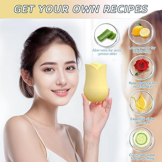 Ice Roller For Face,Cryo Cube Ice Roller For Facial And Eye,Skincare Tools,For Relieving Facial Edema, Shrinking Pores, And Lifting And Firming The Skin (Yellow)