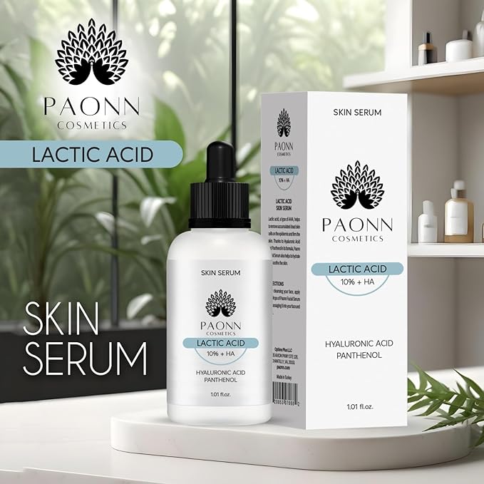 Lactic Acid Serum 10% + HA (1.01 fl. oz.), Exfoliating & Hydrating Face Serum, Skin Smoother, Radiance Booster