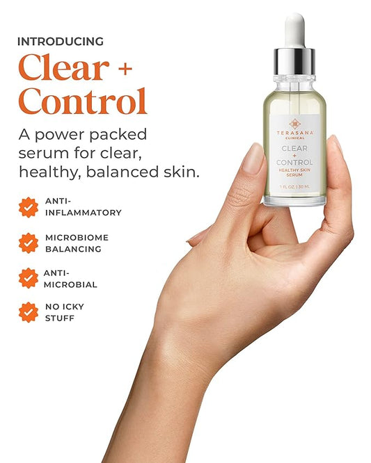 Clinical Clear + Control Healthy Skin Face Serum | All-Natural, Vegan, Cruelty-Free Spot Treatment for Clear Skin (1 FL OZ.)