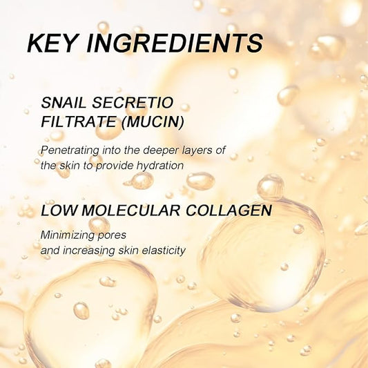 Advanced Snail Mucin Glass-Skin Hydrogel Mask, Collagen Face Mask with Snail Mucin Serum - Self Care, Face Masks for Dry, Sensitive Skin, Collagen Mask Nourish & Soften the Skin, Korean Skin Care 8Pcs