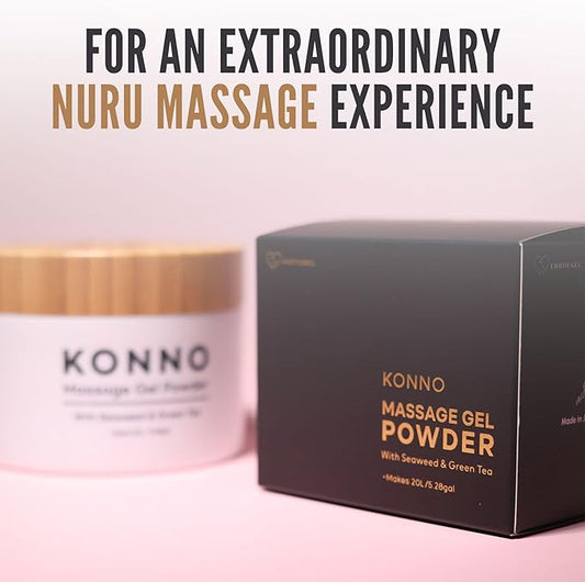 Japanese Nuru Massage Gel Powder 200g | Formulated with Natural Seaweed & Green Tea | Made in Japan | Paraben, & Glycerine Free | Fragrance-Free | Makes 5.28 gal/ 20L | Vegan | Konno