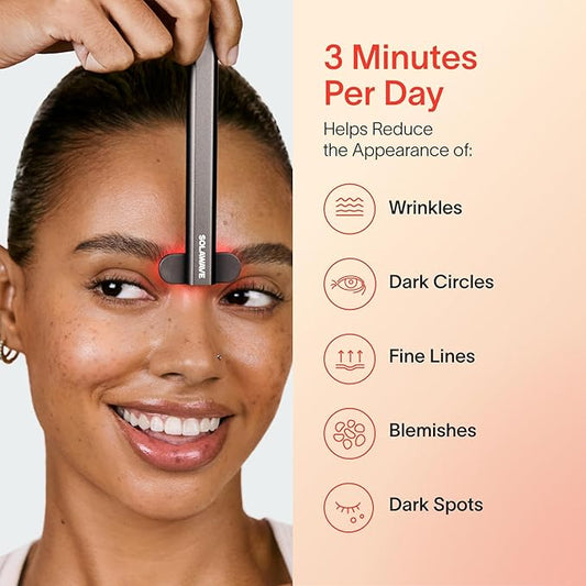 Solawave 4-in-1 Red Light Therapy Facial Wand | Anti-Aging Red Light Therapy | Galvanic Microcurrent Facial Massager | Wrinkle Reduction | Charcoal