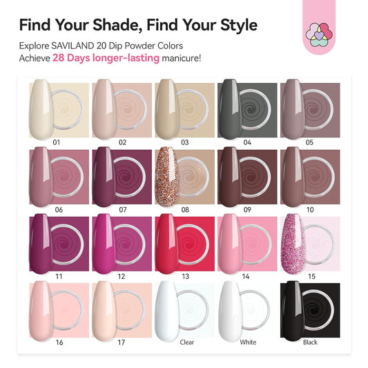 SAVILAND Advanced Dip Powder Nail Kit with Drill: 20 All Season Color Pink Nude Grey Dip Nails Powder Starter Kit with Essentials Liquid Set Dip Base Top Activator Brush Saver French Nail Art Women