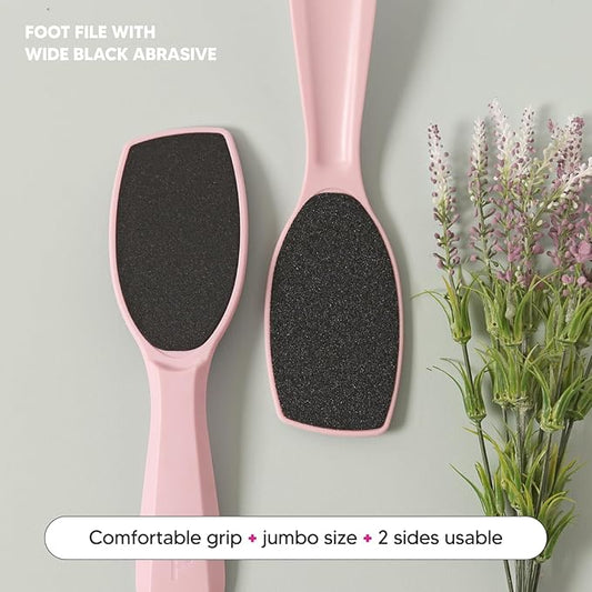 Wide Emery, Double-Sided Pedicure Tool, Colossal Foot File for Men & Women, Effective for Cracked Heel, Callus Remover, Foot Scrubber, Professional, (Gray)