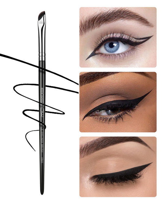 Eyeliner Brush, EIGSHOW Sickle Angled Gel Eyeliner Makeup Brush for Precise Eye Liner, Eyebrow, Eyelid with Ultra Thin Curved Vegan Bristles (E865)
