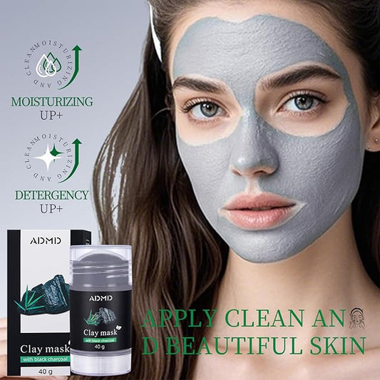 2Pcs Charcoal Mud Mask Stick Clay Mask for Face Deep Pore Cleansing Moisturizing Purifying Facial Blackhead Remover Mask