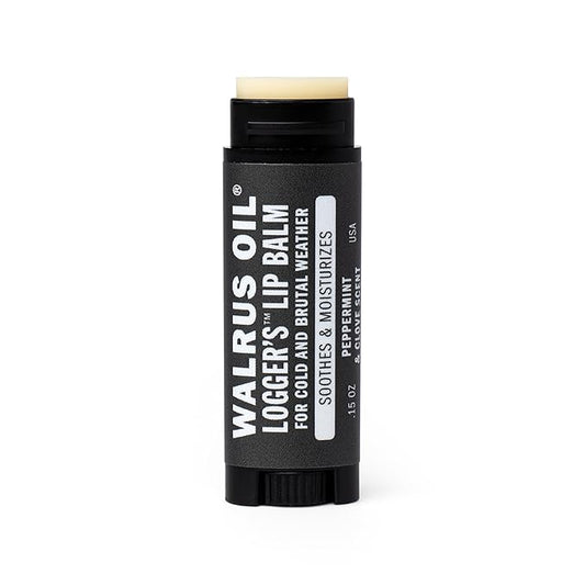WALRUS OIL - Logger's Lip Balm, 6-Pack, 100% Vegan and Beeswax-Free, Made with Candelilla Wax, Coconut Oil, Jojoba Oil, and Natural Ingredients.
