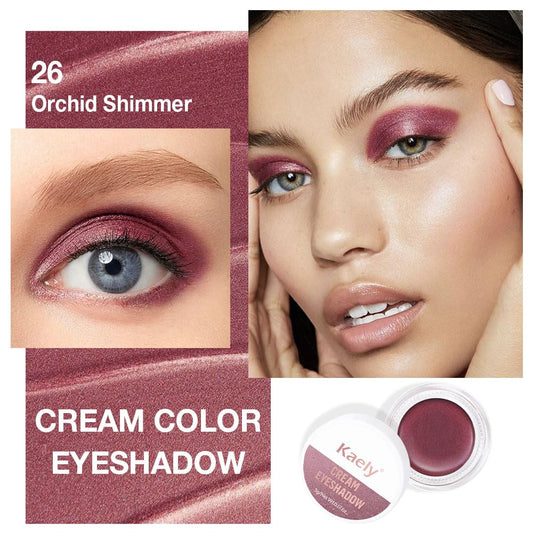 Kaely Single Cream Eyeshadow Pot, Orchid Shimmer Eye Shadow for Older Women High Pigmented Waterproof, Natural Eyeshadow Palette Makeup Brightener, sombras en crema para ojos, Blendable, 26
