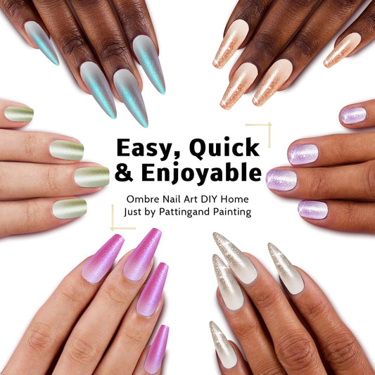 Sponge Pat Paint Nail Gel, Ombre Nails Gradient Gel Nail Blush Blooming Aura Nails Drawing Stripper Floral Painting DIY Nail Art, No Wipe, UV/LED Curing (16 Colors E)