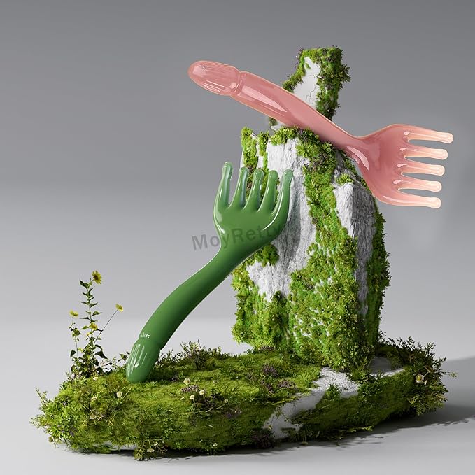 MoyRetty 2-Pack Head Massager, Scalp Massage Comb, Finger Whisk for Relaxation, Pink (Green)