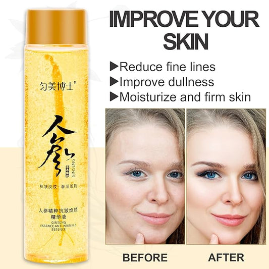 SUNDEER Ginseng Extract Liquid,Ginseng Polypeptide Anti-Ageing Essence,Ginseng Extract Anti-Wrinkle Original Serum Oil,Korean Red Ginseng Serum for Reduce Fine Lines, Moisturizing (2 Bottle)
