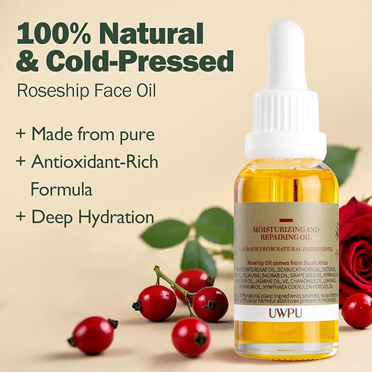 Rosehip Oil For Face & Body - Pure Organic Cold-Pressed Moisturizer-30ML
