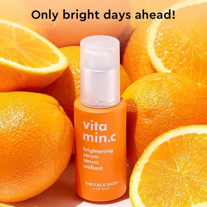 The Face Shop Vitamin C Skin Brightening Serum - Brighten Complexion, Fade Dark Spots, Improve Dull & Uneven Skin Tone - Vitamin C Face Serum, Hyaluronic Acid, Niacinamide Serum - Korean Skin Care