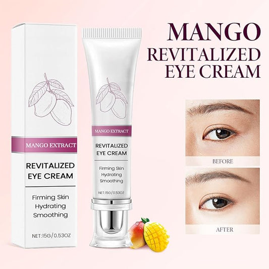 2PCS Mango Eye Cream, Eye Moisturizing Serum, Anti-Aging Treatment for Puffiness, Dark Circles & Fine Lines, Fast-Absorbing Hydration, 0.53 Fl Oz x 2