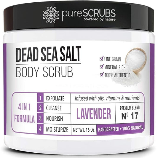 pureSCRUBS Lavender Dead Sea Salt Scrub + Jasmine Body Scrub