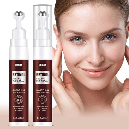 Advanced Retinol Eye Cream With Hyaluronic Acid,Coconut Oil and Collagen,Under Eye Cream for Dark Circles, Reduces Puffiness & Under Eye Bags