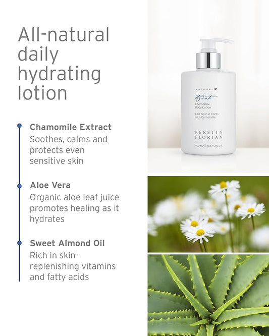 Kerstin Florian Chamomile Body Lotion | Nourishing Hydrating Moisturizer with Aloe & Jojoba Oil | Soothes Dry Skin | 13.5 fl oz