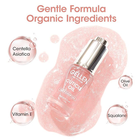 Gellen Nail Cuticle Oil for Growth and Strength, Vitamin E Fingernail Nourishing Oil for Hydrating, Moisturizing, Strengthening, Repairing, Nail and Skin Care Product for Men Women, Jasmine Scent