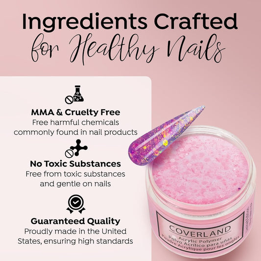 Tones Coverland Acrylic Nail Powder "Chic and Curvy" - Limited Edition Acrylic Powder for Nail Design, Sculpting, and Masking Nail Bed Imperfections - Professional Acrylic Nail Supplies - (1.5 Oz)