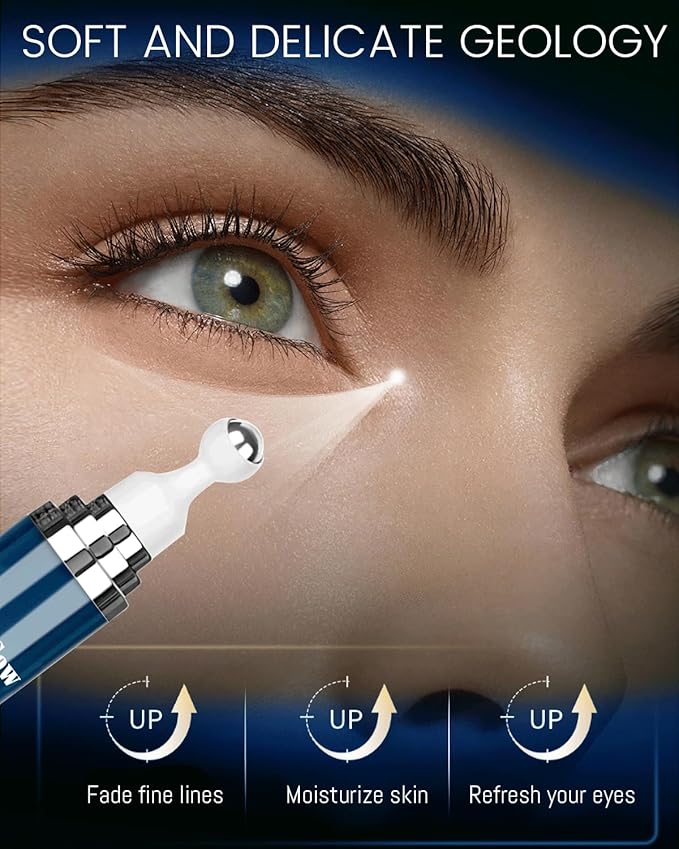 Caffeine Eye Cream and 24K Gold Eye Mask (20 pcs): Under Eye Serum for Dark Circles and Puffiness Eye Care Eye Serum Anti Aging with 360° Massage Ball Reduce Eye Bags, Wrinkles and Fine Lines