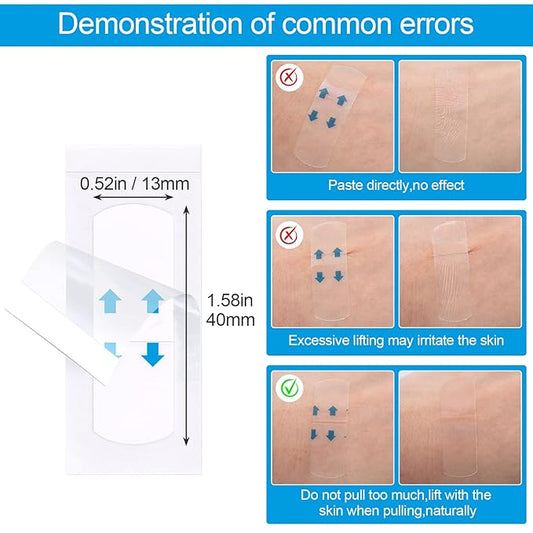 PAGOW 160PCS Face Lift Tape Invisible Instant Adhesive Lifter Bands Waterproof Ultra thin Makeup Strip for Neck Eye Breathable Hypoallergenic Double Chin Jowls Lifter Wrinkles Lifting Saggy Skin