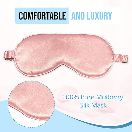 Le Luxe Silk Sleep Mask (Luxury Silk Sleep Mask, Made with 100% Real Natural Pure Silk Eye - Eye Cover - Eye Mask - Anti Aging - Skin Care - Ultra Soft - Light & Comfy (Blue)