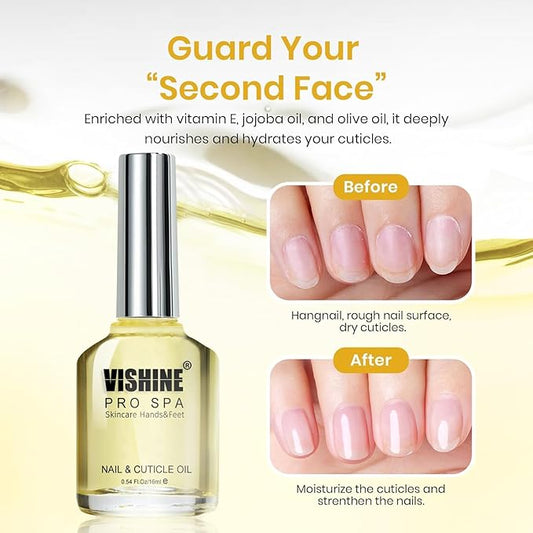 Vishine Cuticle Gel for Nails, 2pcs 16ml Cuticle Care Strengthener Oil, Repair for Damaged Nails, Moisturizing to Promote Nail Growth